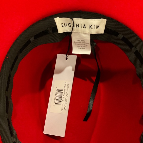 🆕EUGENIA KIM RED & FUCHSIA PINK PURPLE HARLOWE WIDE BRIM FEDORA GEOMETRIC CROWN - Picture 13 of 16